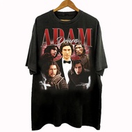 T-shirt gaya vintage 90-an dengan reka bentuk Adam Driver untuk lelaki dan wanita. T-shirt longgar, 