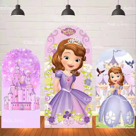 The Sofia First Backdrop Arch Cover Girls Birthday Party Decoration Baby Shower Photography Backgrou