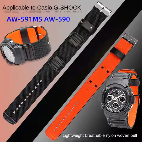 canvas Strap For Casio G-SHOCK AW-591 AW-590 AWG-M100 101 Men Sport Waterproof 16mm Replacement Brac