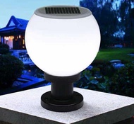 โคมไฟหัวเสากลม 2in1 LEDโซล่าเซลส์+ขั้วรับหลอดE27  ขนาด 8 นิ้ว OTOKO