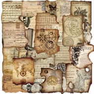 50 Pcs Vintage Burnt Stickers Historical Creative Decorative Stickers for Scrapbook Junk Journal Col