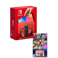 Nintendo Switch 主機 瑪利歐亮麗紅 (OLED版)+瑪利歐賽車8豪華版R+擴充票 中文版