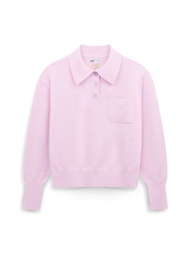 AIIZ เสื้อคอโปโลผู้หญิงแขนยาว ผ้าทอสีพื้น AIIZ Womens Polo Neck Sweater