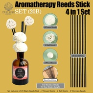 REED STICKS - REED FLOWER - REED FIBRE BALL VALUE SET FOR ALL AROMA REED DIFFUSER