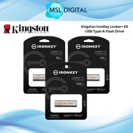 Kingston IronKey Locker+ 50 USB Type-A Flash Drive | 32GB/64GB/128GB