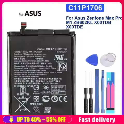 New Mobile Phone Batteries For Asus Zenfone Max Pro M1 ZB602KL X00TDB X00TDE C11P1706 4850mAh Cell P