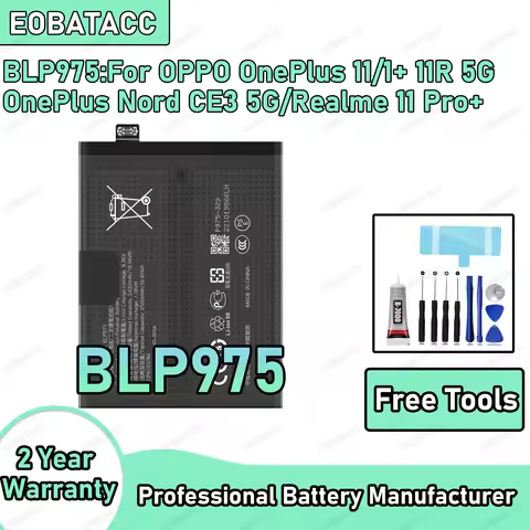 5000mAh 100% New BLP975 Battery For OPPO OnePlus 11/1+ 11R 5G/OnePlus Nord CE3 5G Replacement Bateri
