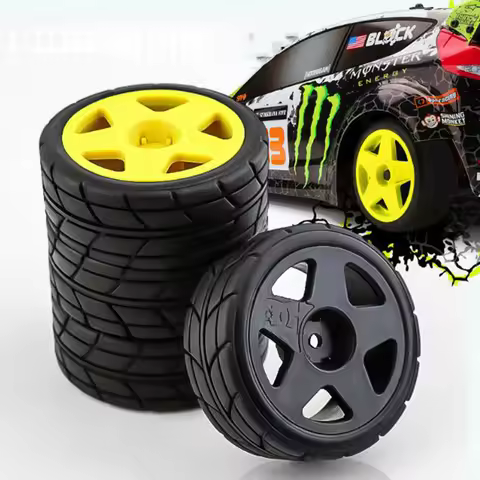 4PCS Rubber Tires Wheel Rim for 1/10 RC Rally Car HPI Tamiya WRC Claw 43 Ken Block Fiesta Fifteen52