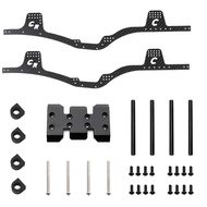 LCG Carbon Fiber Chassis Kit Frame Rail Skid Plate Body Post Mount for Axial SCX10 1/10 RC Crawler C