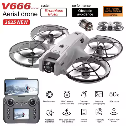 New V666 Camara Drone 8K Professional WIFI 5G Dron Obstacle Avoidance Brushless Altitude Headless Mo