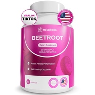 Rosabella Organic Beetroot Capsules (1300mg) for Blood Flow & Heart Health F8I1