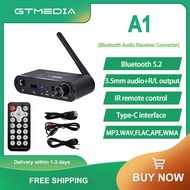 GTMEDIA A1 Bluthtooth 5.2 Audio Adapter Receiver Converter with 3.5mm audio+R/L output Adapter U Disk Play Mic IR Remote Control TV Receivers