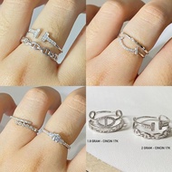 Cincin emas putih asli 75 17k solitaire infinity smiley permata 1 gram