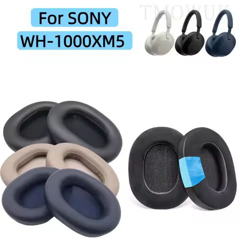 1Pair Replacement Earpads Cushion for SONY WH-1000XM5 1000XM5 / 1000 XM5 Headset Headphones Leather 