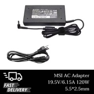 ส่งฟรี MSI AC Adapter ของแท้ 19.5V/6.15A 120W หัวขนาด 5.5*2.5mm สายชาร์จ อะแดปเตอร์ MSI Adapter (ms