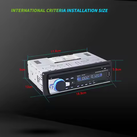 JSD520 1 Din Car MP3 Radio with DAB+, Bluetooth 2.0 Hands-Free, USB/AUX/TF, 4×60W Output (12V)