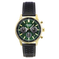 Casio Edifice Analog Chronograph Leather Strap Green Dial Quartz EFR-575CL-3A 100M Mens Watch