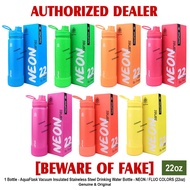 AQUAFLASK 22oz NEON COLORS COLOR SERIES ALL COLORS Aqua Flask Wide Mouth with Flip Cap Spout Lid Flexible Cap Vacuum Insulated Stainless Steel Drinking Water Bottle Bottles or Tumbler Tumblers Authentic NEON BLUE GREEN ORANGE PINK RED YELLOW - 1 Bottle