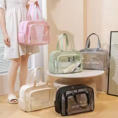 Bag Wet dry separation Wet and Dry Separation Portable Transparent PVC Women's Waterproof Travel Bag