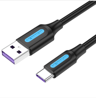 Vention Kabel Data USB Braided Type C 5A Fast Quick Charge Pendek Powerbank 25cm 50cm
