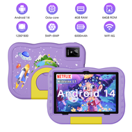 Kids Tablt,10.1 Inch Android 14 Tablet For Kids,4GB RAM+64GB ROM,A523 Octa-Core 2.0GHz,HD Ince 1280*
