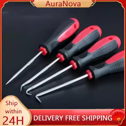 4pcs Car Pick Hook Set O Ring Oil Seal Screwdrivers Puller Remover O-Ring Seal Gasket Auto Repair To