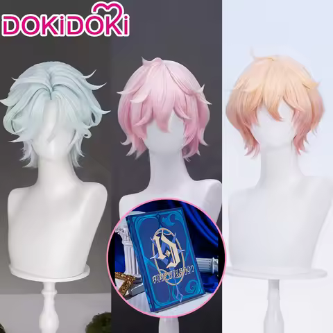IN STOCK Dahlia Ifa Wig Game Genshin Impact DokiDoki Men Pink Hair Mondstadt Ifa Cosplay Dahlia Book