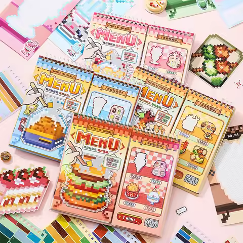 30pcs Pixel Art Vending Machine Series Sticker Book 3.0 Spiral Bound Creative Pixel Journal DIY Note