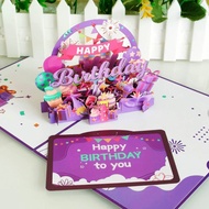 [Coisíní] 3d Purple Birthday Card Birthday Gift Card