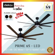 2024 NEW MODEL : Deka + Prime 65LED 65" DC motor Remote Ceiling fan / Kipas siling Besar LED