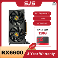 SJS RX 6600 GDDR6 GPU 8GB 128Bit 1750-2044 MHZ 3DP + วิดีโอคอมพิวเตอร์ HDMI 1ชิ้น Unterstützung วิดี