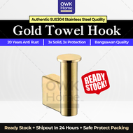 SUS304 Stainless Steel Gold Towel Hook | Gold Towel Hook | Gold Robe Hook | Gold Colour Hook | Gold Towel Rack | Gold Towel Shelf | Gold Towel Bar
