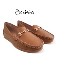 Gisa Women Flat Pump Shoes -Brown/Black YZGS4190