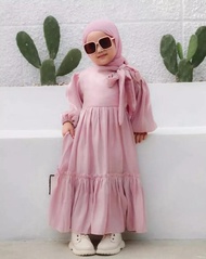 GAMIS ANAK PEREMPUAN MURAH SET HIJAB 4-9 TAHUN DRESS ANAK ARSYILA