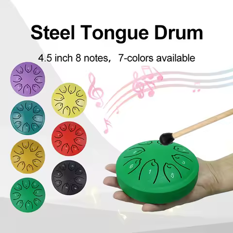 4.5 Inch Steel Tongue Drum 8 Notes Handpan Meditation Yoga Chakra Healing Rain Chime Sound for Campi
