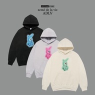 ADLV Retro Rabbit Oversized Hoodie Black/Cream/Gray - Genuine product