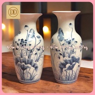 Cracked enamel water vases painted with lotus and dragons 22cm and 27cm, decorative flower vases, sp