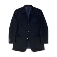 [極新品] DKNY Donna Karan 唐納凱倫 100%喀什米爾羊毛 黑色單排釦中版大衣 約XL號