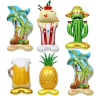 4D Three-dimensional Standing Base Seaside Coconut Tree Ice Cream Cactus Summer Theme Party Decoration Foil Balloon Baby Shower Birthday Party