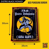 Embroidered back bet size 30cm x 25cm. black symbol iks.pi sakti monkey