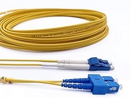 Elfcam® - Fibre Optic Cable LC/UPC to SC/UPC, Fibre Optic Patch Cable OS2 Singlemode Duplex 9/125um 