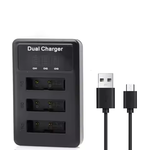 3-slot LCD USB Battery Charger with Cable for Sony NP-BX1 Cyber-shot DSC-RX1R DSC-RX100 DSC-H400 HDR