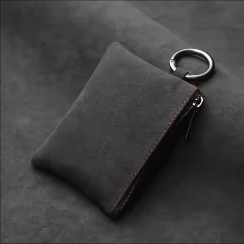 Large-Capacity Portable Keychain Wallet Key Cover Multifunctional Suede Leather Key Case Portable Or