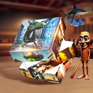 Rubik's Cube 5.7X5.7X5.7 Tung Cartoon Pattern Cute Sahur Bright Colors Smooth Rotation Educational T