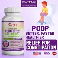 Nutri Botanics Colon Detox Constipation Relief Bloating Supplement - Colon Cleanse, Detox - 60's