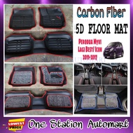 (NEW CARBON ) PERODUA MYVI LAGI BEST ICON 2011-2017 5D Car Carpet Customized fit Car Floor Mat