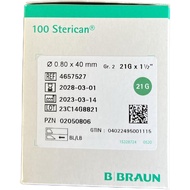 BBRAUN Sterican Needle, 21G x 1-1/2" (0.80 x 40mm) (100 pcs/box)
