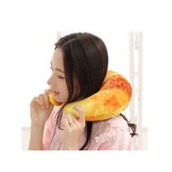 3d Cow Horn Bread Pillow, Shrimp Pillow For Travel Neck, Neck Clamp