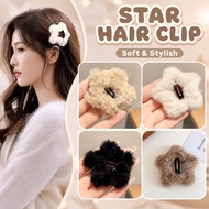 Klip Rambut Plush Star Hair Clip Hair Pin Hair Accessories Women Kids Cute Klip Rambut Bintang Gebu