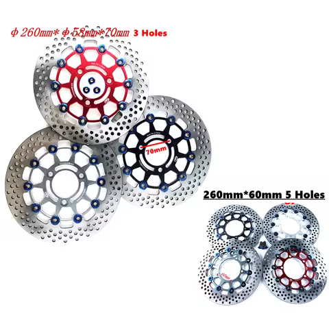 Universal Motorcycle 3 Hole 260*70mm / 5 Hole 260*60mm Floating Disk brake Disc For Yamaha Scooter A